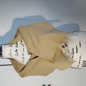 Belvedere- Tan High Quality Scarf with Fringe Fine Wool